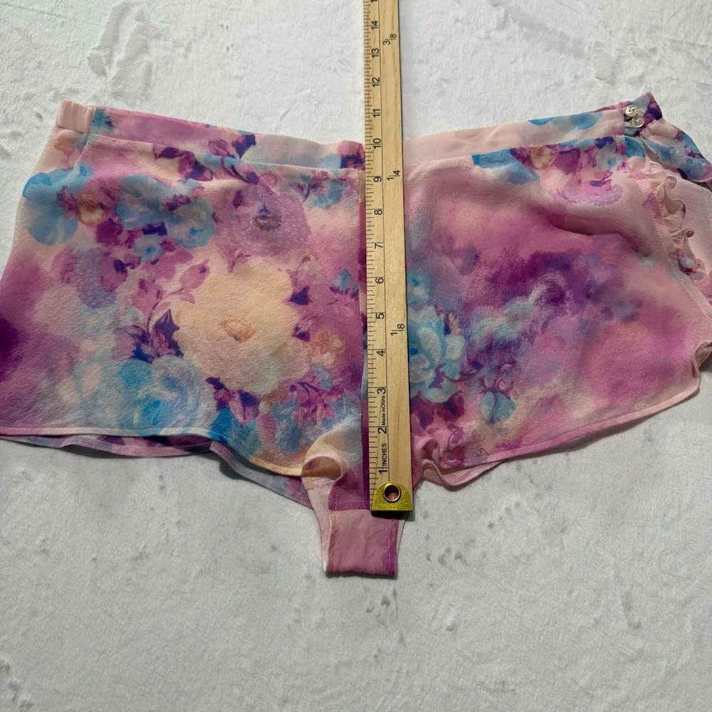 Vintage La Perla Silk Floral Lounge Set Bralette Tap Shorts‎ M L 36/10 Italy